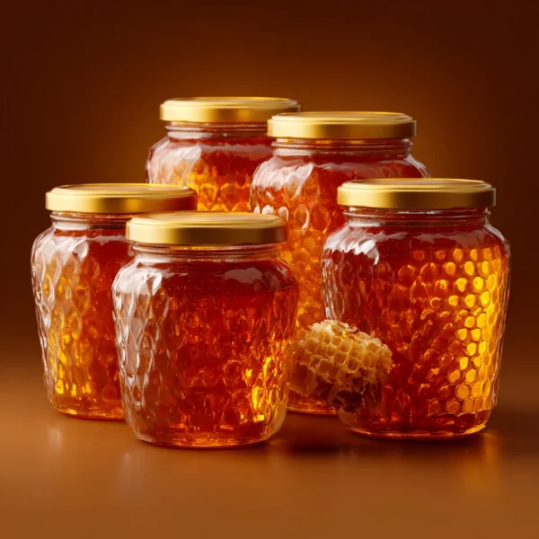 IZ VOZ EXIM Group_of_wild_forest_honey_jars_with_honeycomb_re_55af9567-ed9a-4e5d-aedb-a14e34249371_1